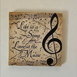 Musical Note Wall Decor - Black and Tan